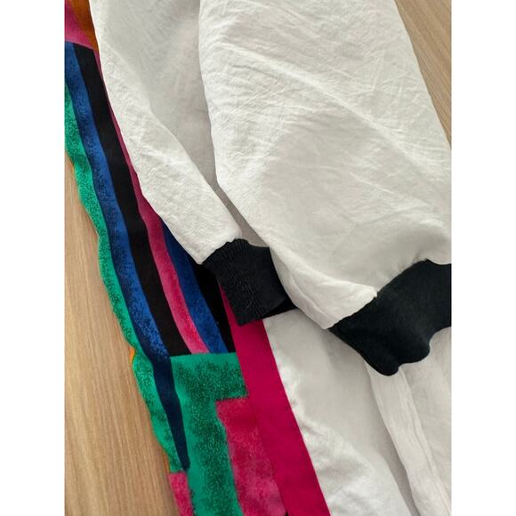 VTG 80s LA Attitude SzM White Green & Pink Color Blocked retro shoulder pads - Picture 8 of 8